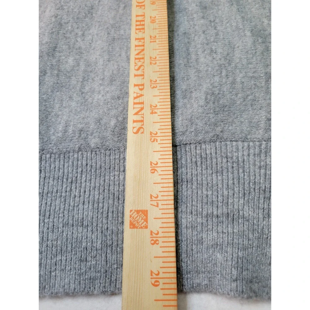 Magaschoni Gray Mock Neck Oversized Knit Sweater Medium Side Slit RibbedHem 2910